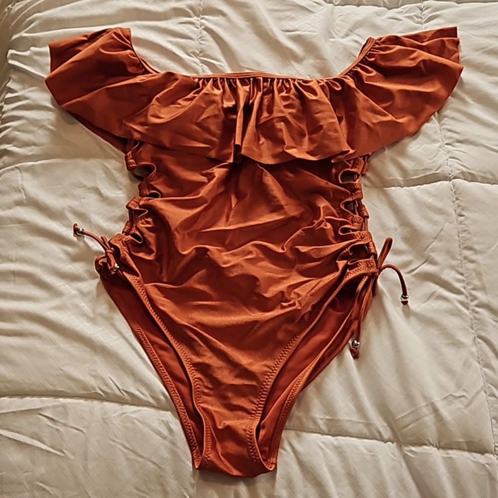 Tinibikini Ruffled top one piece bathing suit